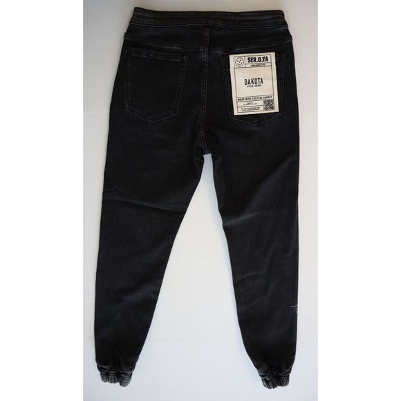SER.O.YA 1766-24 Men's Sz 28 Vintage Black Dakota Fitted Jogger Pants - Picture 4 of 11